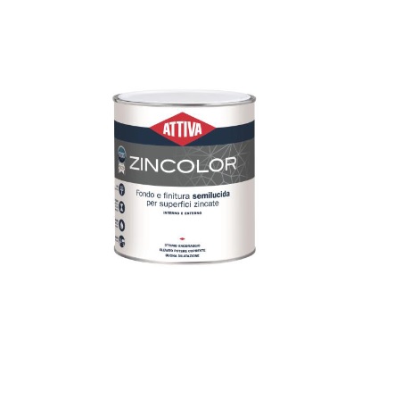 Smalto per superfici zincate semilucida ZINCOLOR NERO 323 da 750 ml