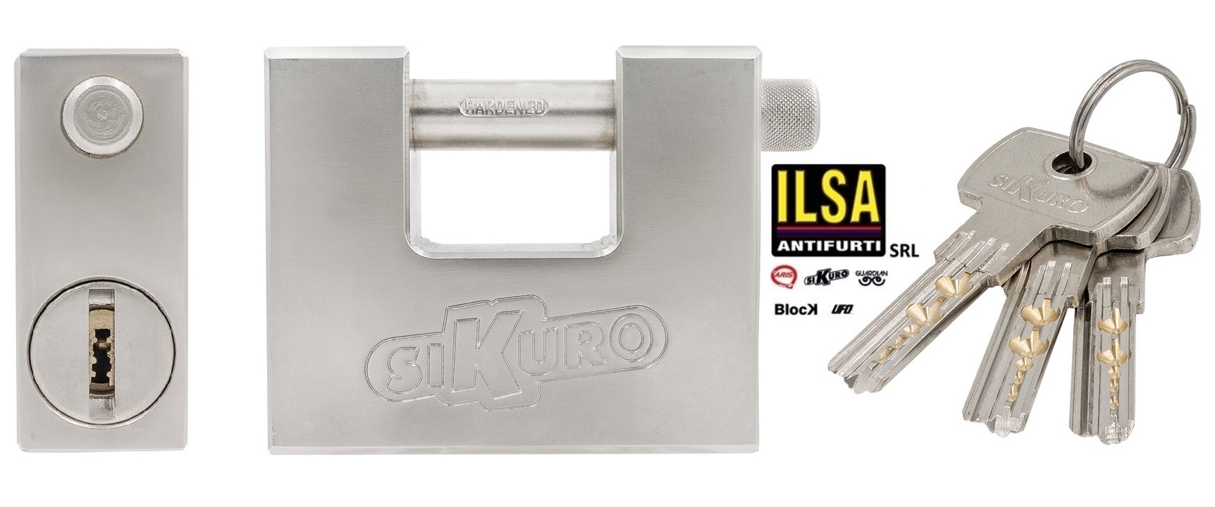 Lucchetto monoblocco ILSA Sikuro 84 chiave unica KA