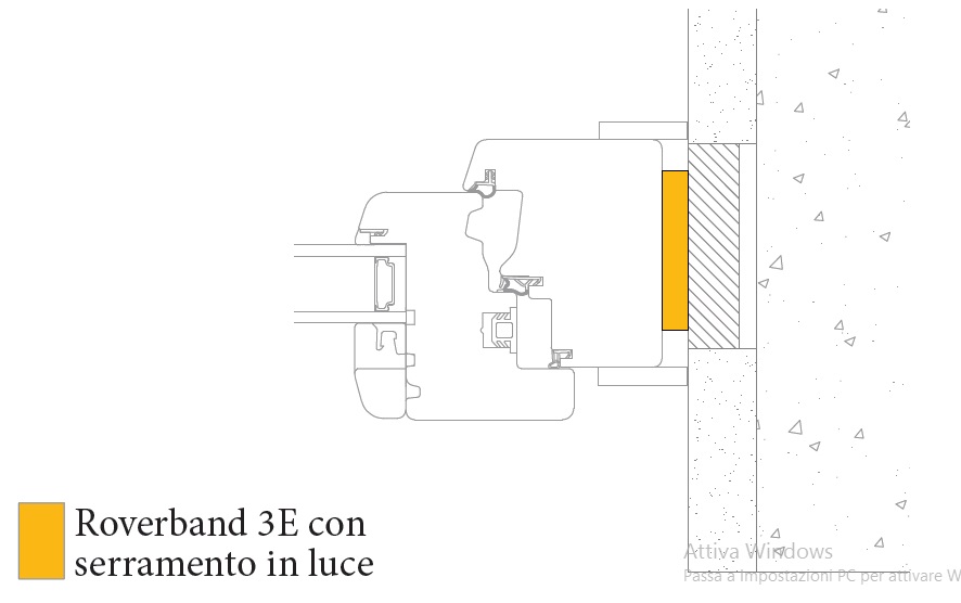 Nastro 3 E autoespandente sigillante per infissi a filo luce classe A da 56 mm per 8 mt 