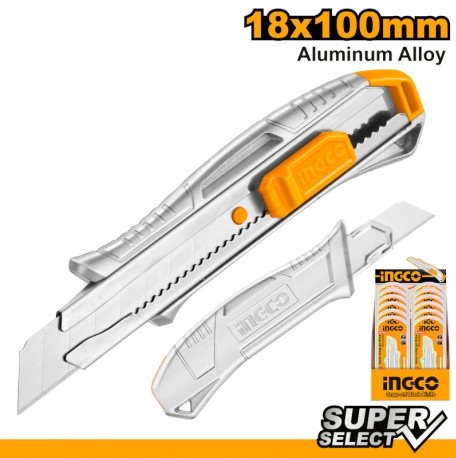 Cutter taglierino  INGCO lama da 18mm in alluminio Ingco