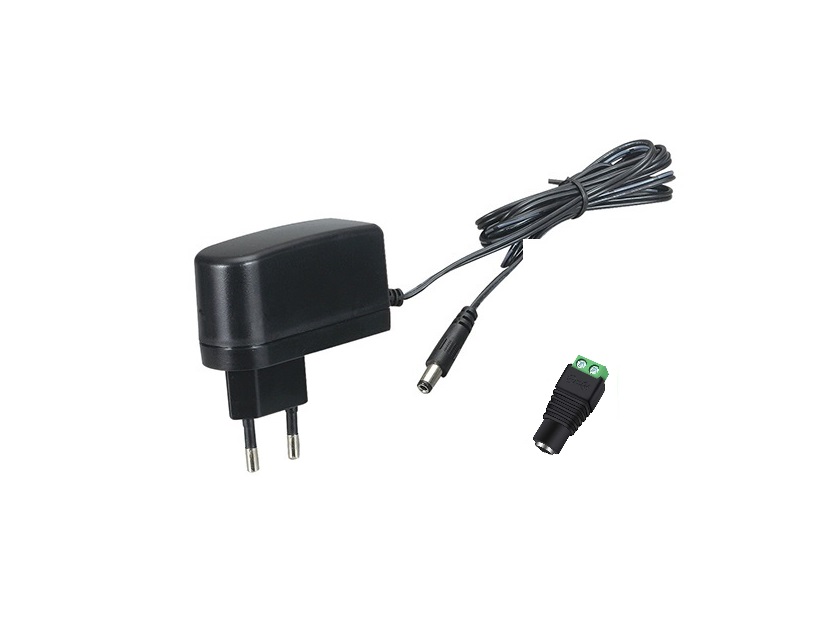 Alimentatore  12 v diretto 1 A 230V PLUG 5,5*2,1M MKC1210AL + spinotto presa jack