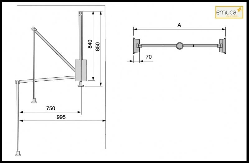 Appendiabiti pieghevole per armadi Hang 83-115