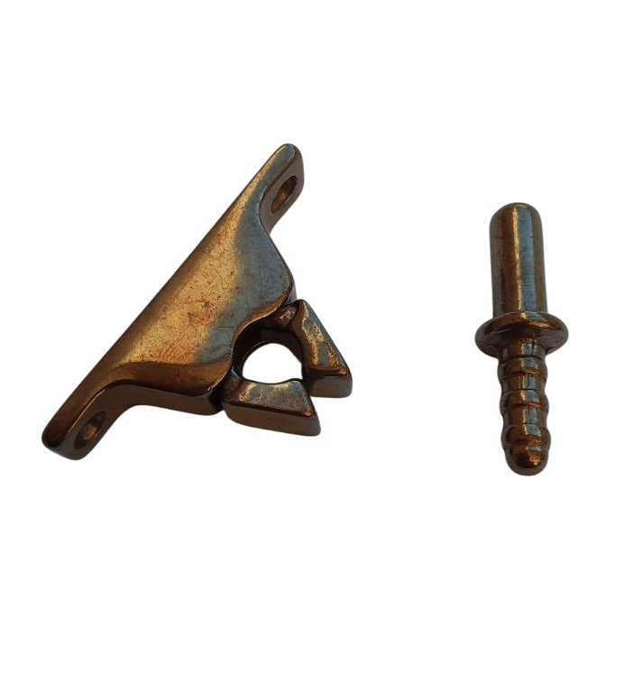 Fermaporta a pinza in ottone bronzata