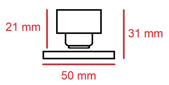 Pomolo quadro per cilindro codolo in zama cromo satinato 316 - FIMET