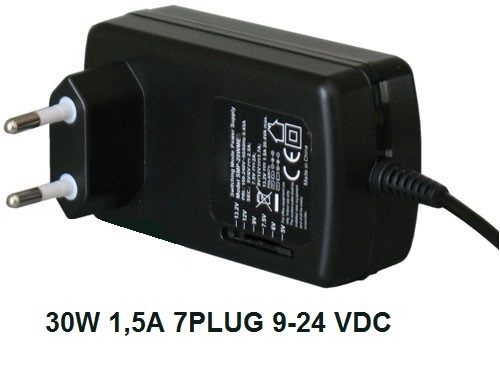 Alimentatore Switching 30W 1,5A 7PLUG 9-24 VDC SWITCH.30W