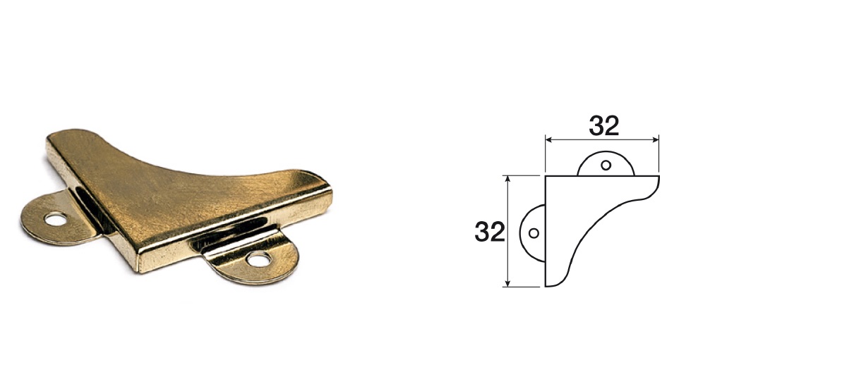 Reggispecchio ottonato 32x32 H 4 mm Comferut 04.0261000408 