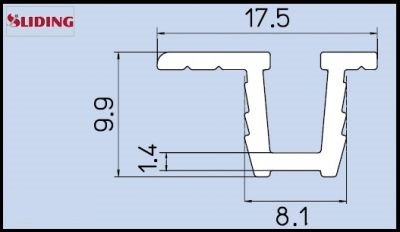 Binario incasso per scorrevoli 035-045 Sliding da MT 3