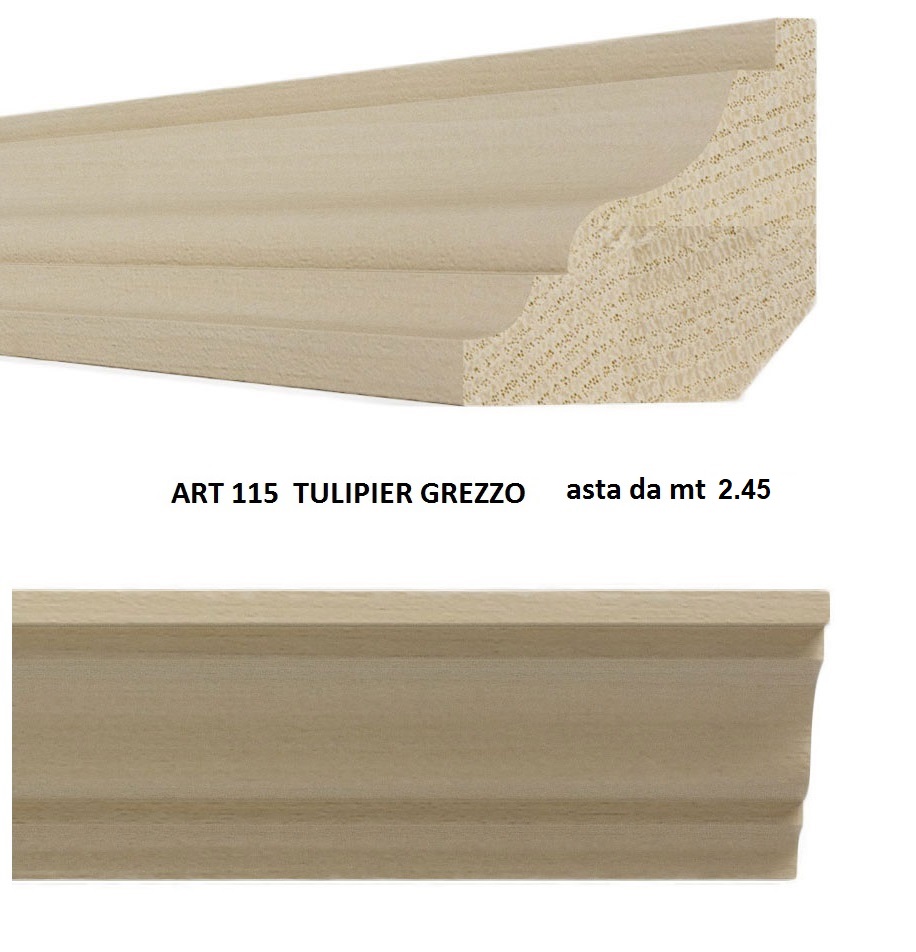 Cornice art.115 tulipie' grezzo da metri 2.45