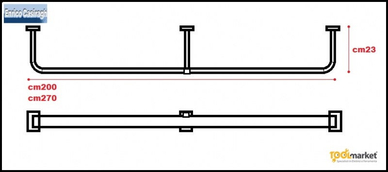 Bastone 4010 nikelsatinato curvo con scivoli