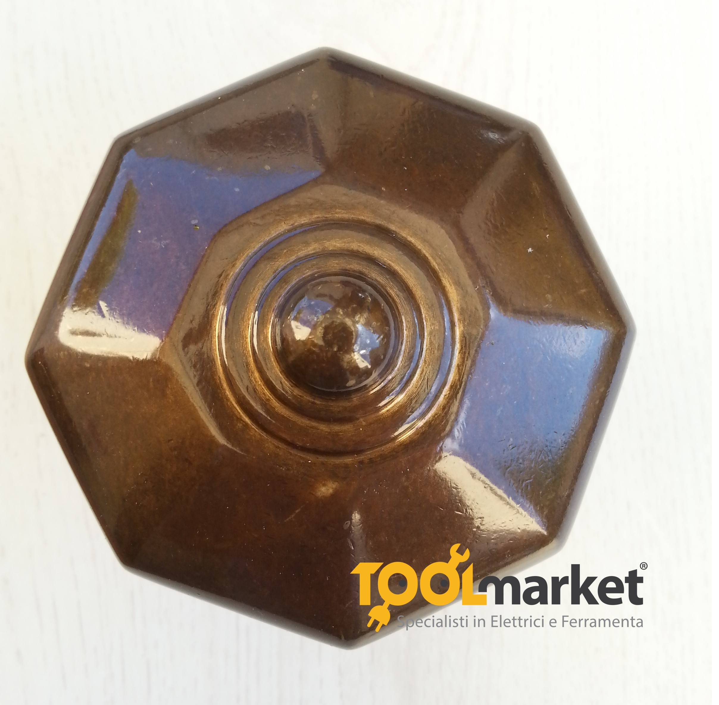 Pomolo per porte ottagonale anticato 85