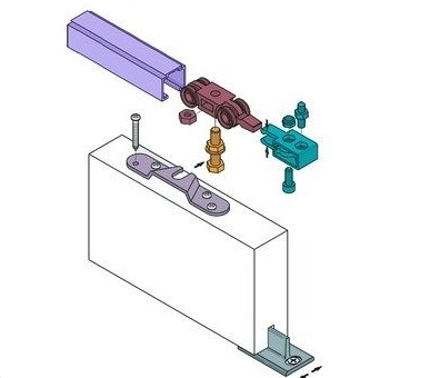 Kit per porta scorrevole binario + carrelli PETTITI