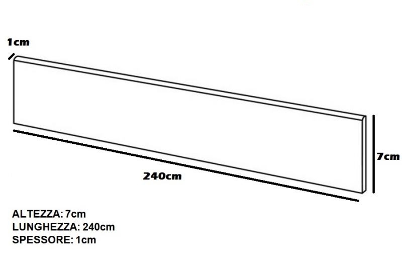 Battiscopa legno 70mm in vari colori da 240 cm