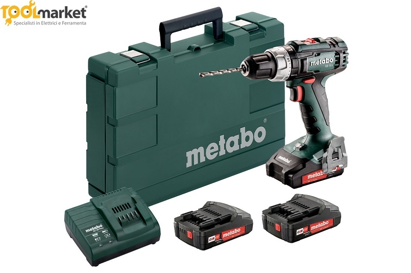 Trapano avvitatore a percussione a batteria SB18-L SET 3x2,0 Ah METABO