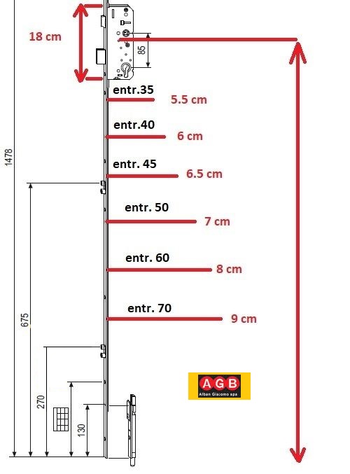 Serratura Sicurtop W01686 anta doppia 215