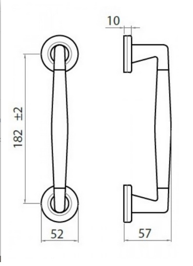 Maniglione Ginevra inox 182 mm diritto 