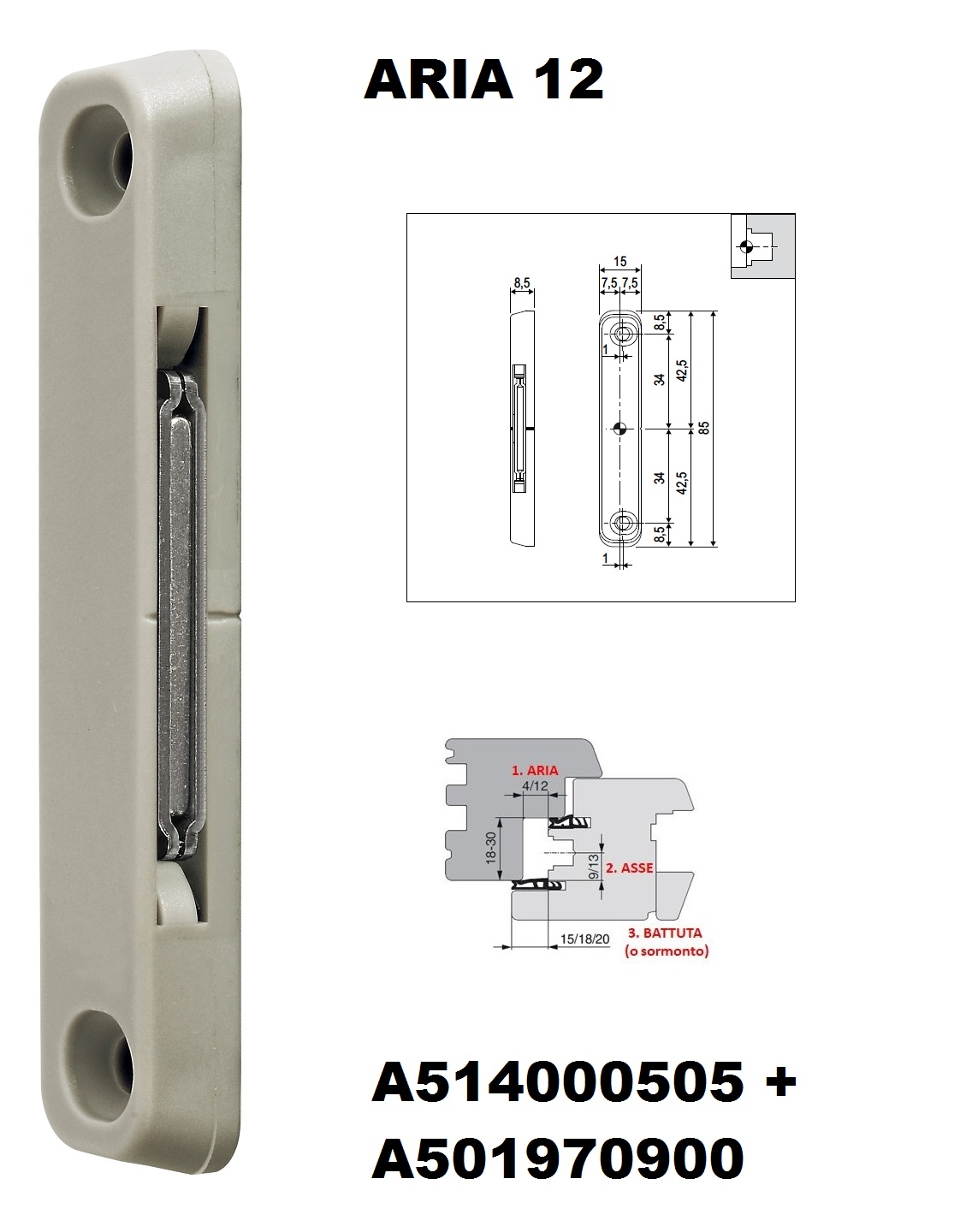 Scrocco magnetico per finestre A514000505 - AGB