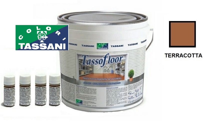 Smalto all'acqua per pavimenti Lt 3 Tassofloor Tassani