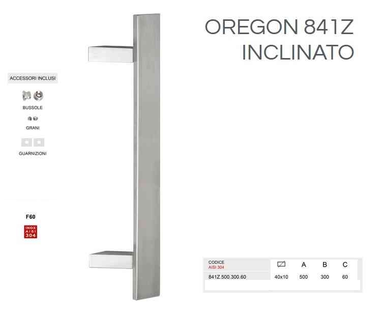 Maniglione in acciaio inox BIANCO RAL 9016 OREGON 841Z inclinato da 500mm 