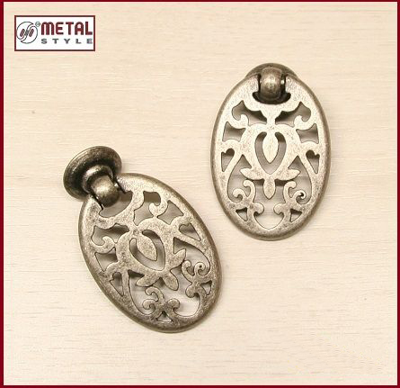 Maniglia pomolo pendente per mobili argento 031580540025