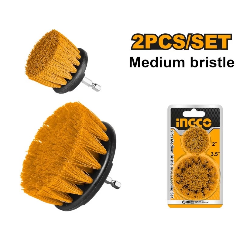 Spazzole Setola set  da 2 pz Media 5 cm e 9 cm INGCO -WCBM2235-