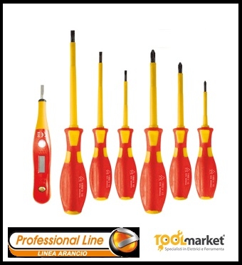 Cacciaviti isolati set 7pz Professional con cercafase 1463639