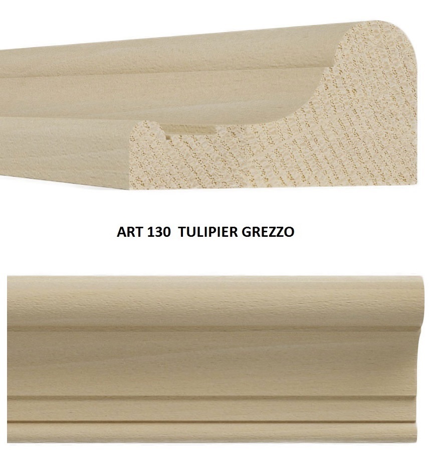 Cornice art.130 tulipie' grezzo da 2.46 mt