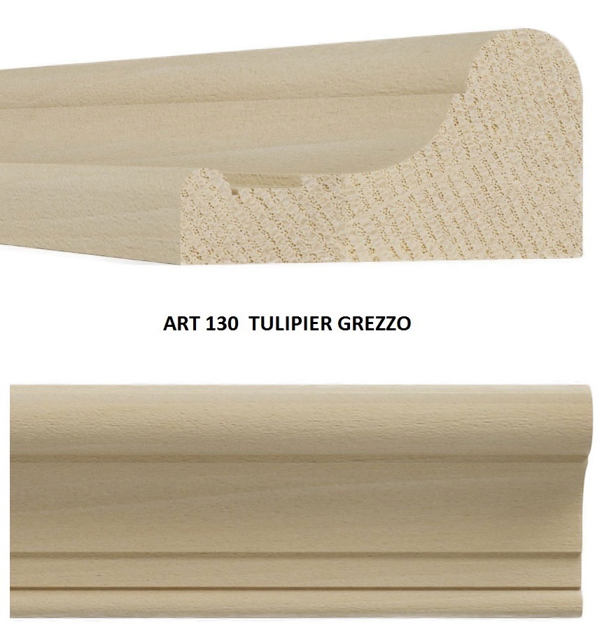 Cornice art.130 tulipie' grezzo da 3.05 mt