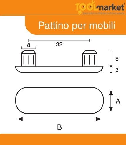 Pattino scivolante per mobili - EMUCA