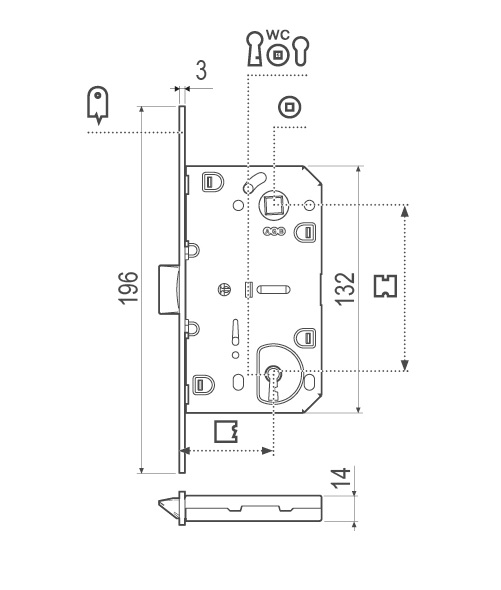 Serratura patent mediana Evolution nero opaco B011015093
