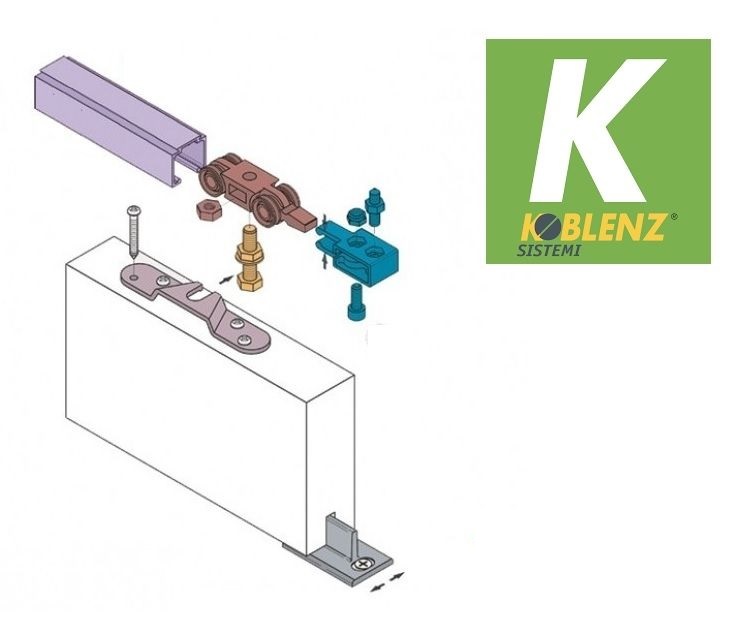 Binario Koblenz 400/40kg per porte scorrevoli + set da 40 kg