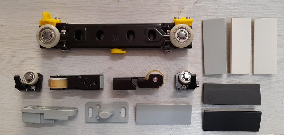 Kit per porte scorrevole esterno muro da 120 cm con fermo ammortizzato AIRONE Sliding kg 80 