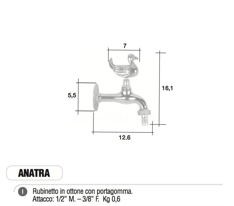 Rubinetto in ottone  ANATRA