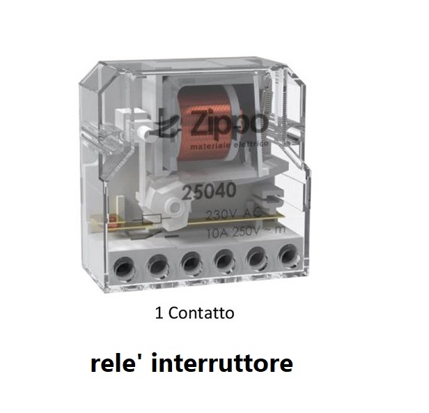 Rele' interruttore  a impulsi a 1 contatto 230v 25040