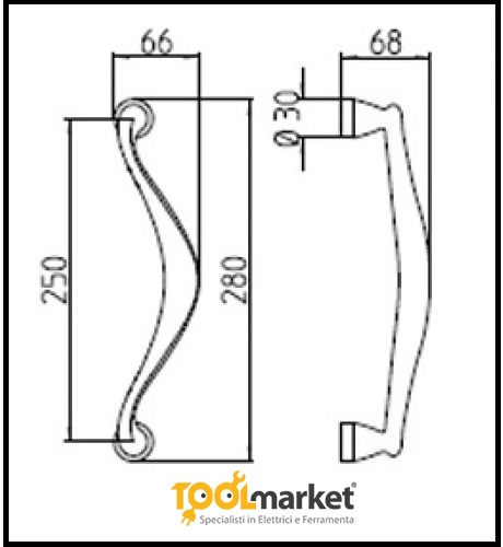 Maniglione Mandelli 995 cromosatinato