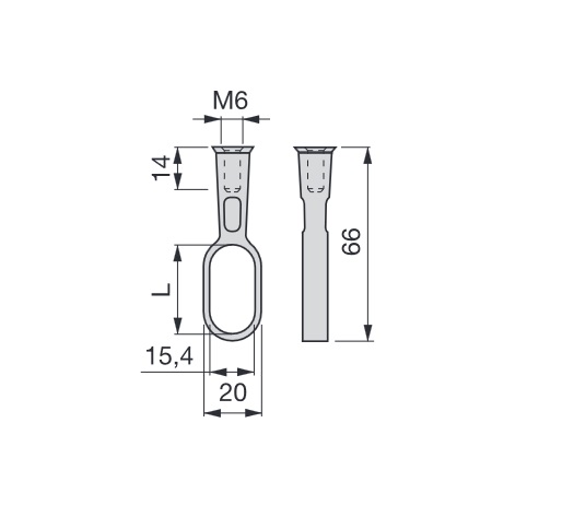 Reggitubo per tubo ovale 30x15 passante con base cromo opaco Emu
