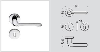 Maniglia Roboquattro cromosatinato ID41-CM Colombo Design
