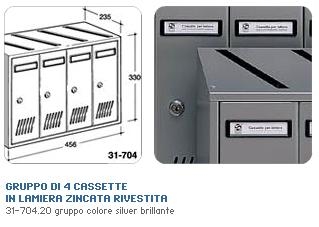 Modulare postale a 4 posti da applicare