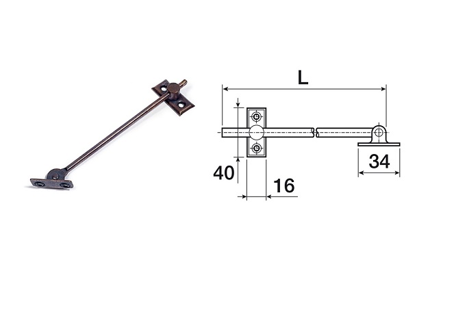 Asta snodata tonda Bronzata per mobili wasistass 05.5040E25001 Asta snodata tonda Bronzata per mobili wasistass 05.5040E25001
