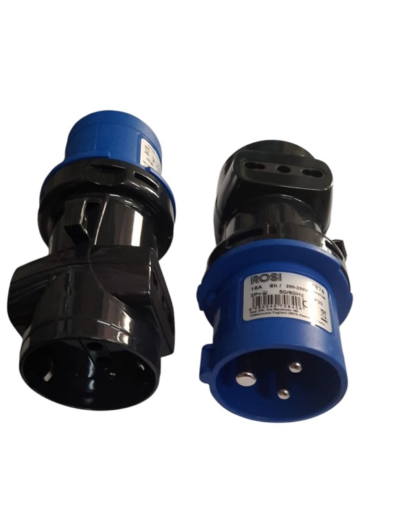 adattatore spina cee 2x16A e tripla bival+sk