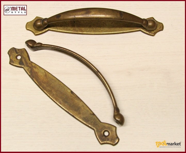 Maniglia per mobile anticata int 128 mm 189001280003 con base