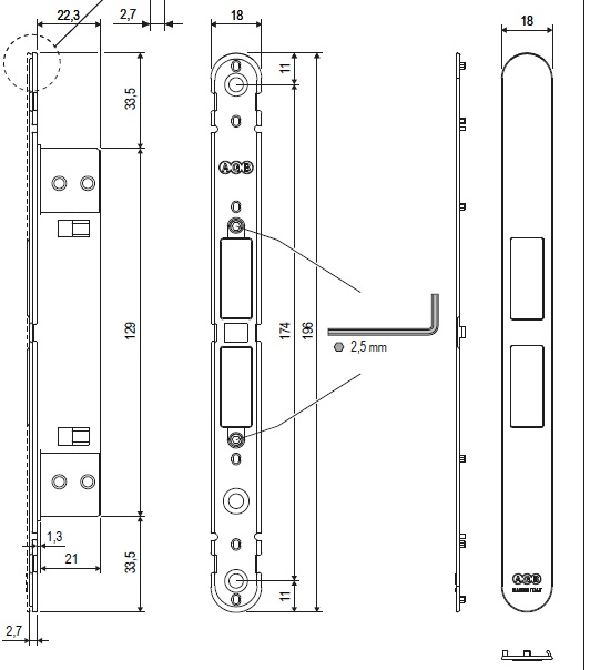 Serratura Touch AGB cromosat B011203078