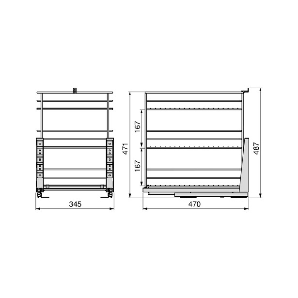 Cestello da cm40 estrazione totale soft Emuca 8381511 attacco inferiore  Cestello da cm40 estrazione totale soft Emuca 8381511 attacco inferiore