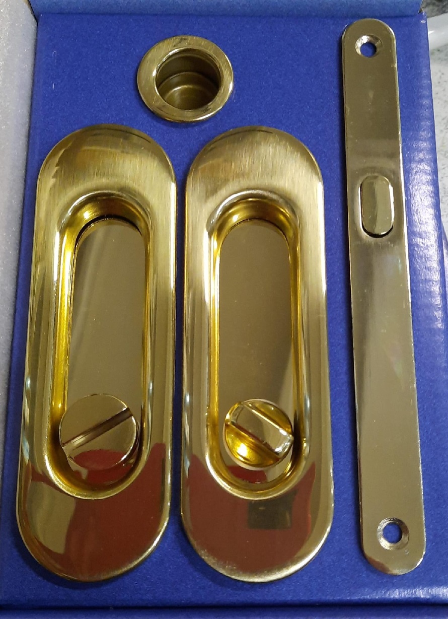 Kit serratura a gancio modello SCIVOLA oro lucido Cottali