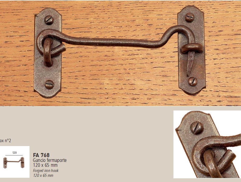 Gancio  FA768 fermaporte ferro forgiato UTENSILEGNO 