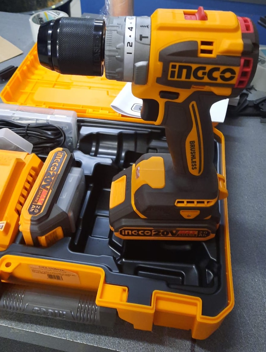 Trapano A Percussione 20v Compact Brushless Con 2 Batterie CIDLI20602E Ingco