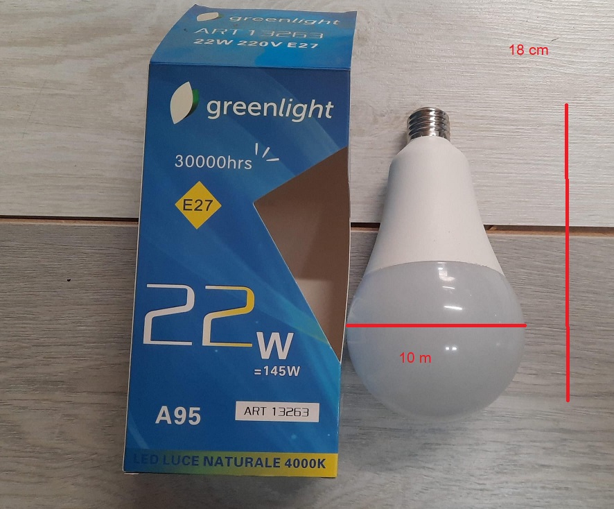 Lampada led goccia 22w E27 grande 