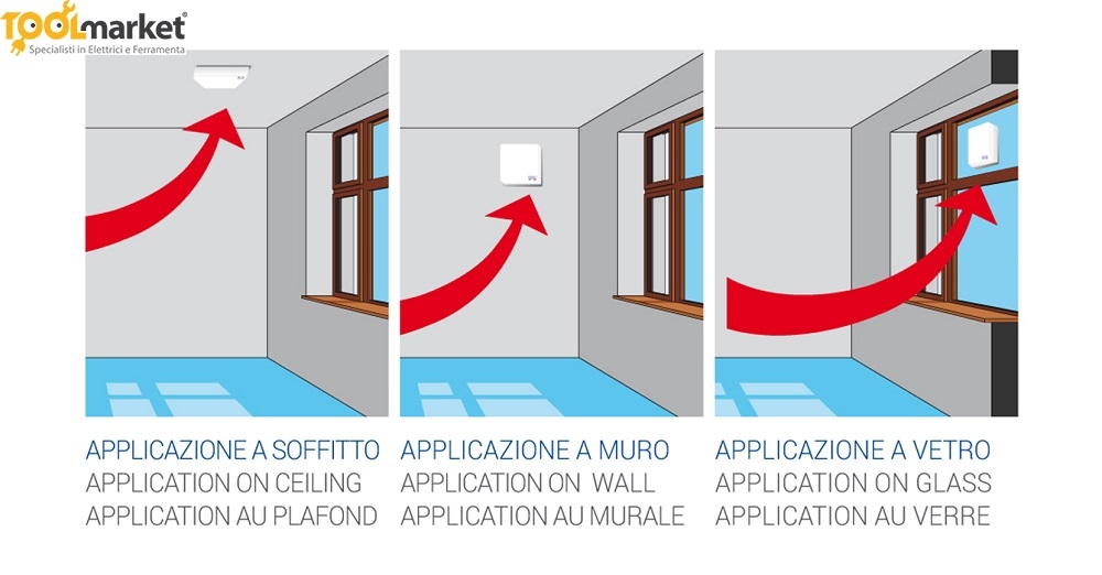 Aspiratore assiale da parete modello LEVANTE 80 - LUX