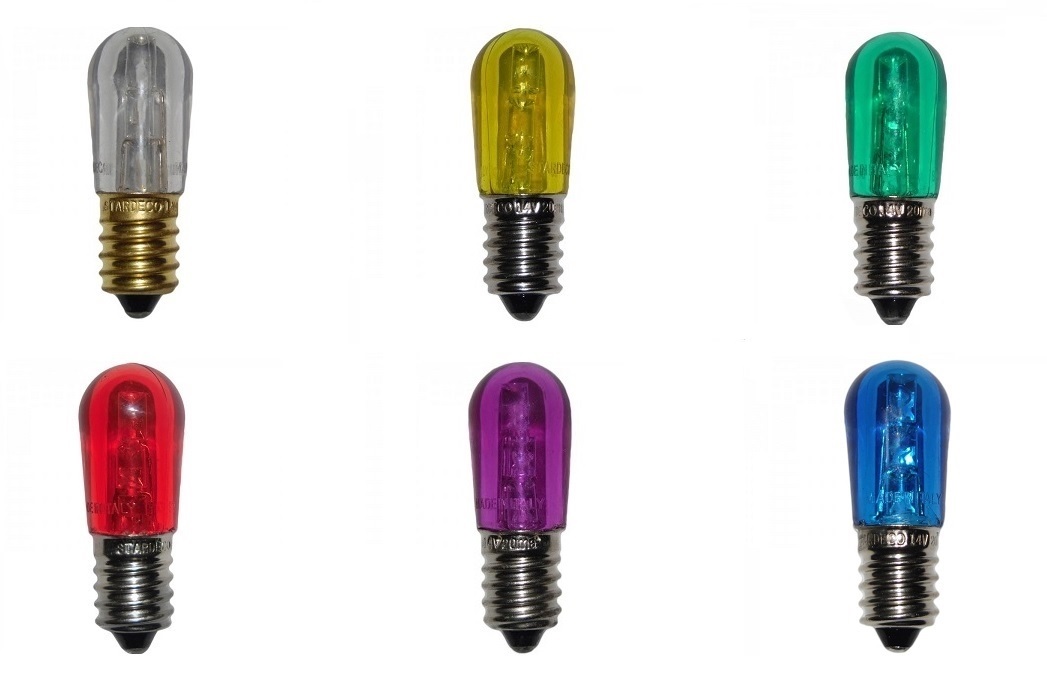 Lampadine a Led E14 12/14 V per telai luminarie vari colori 