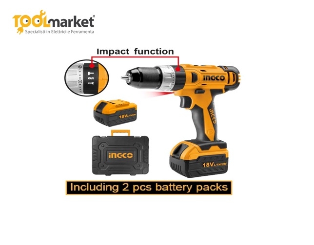 Trapano avvitatore 18v Ingco CIDLI228180