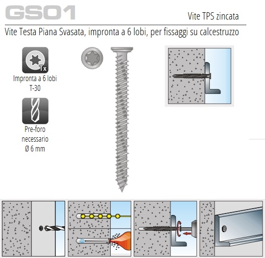 Viti fissaggio infissi TPS 7,5 pezzi 100